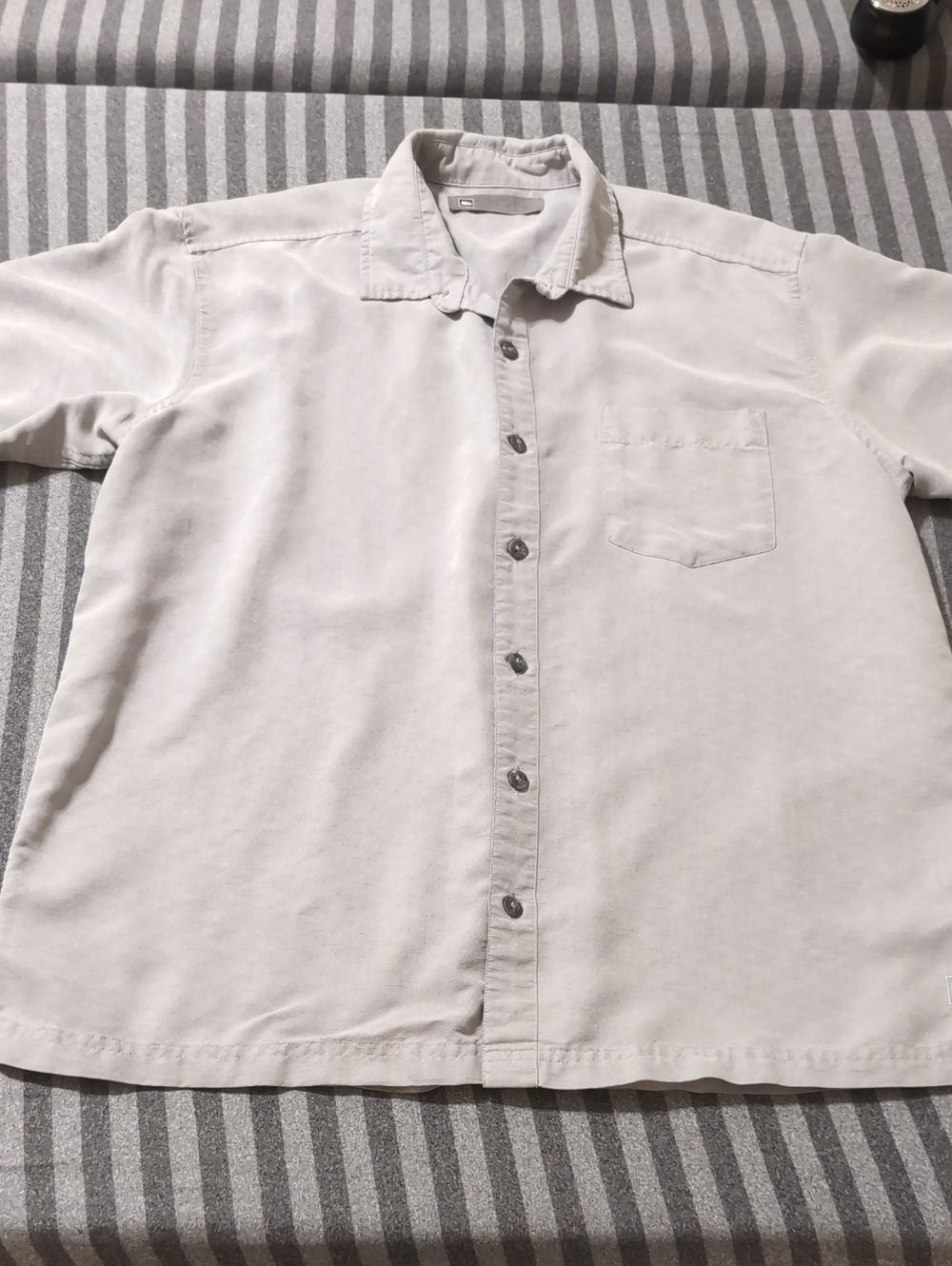 REI Men's Light Gray Casual Button-Down Shirt L Large